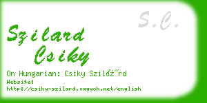 szilard csiky business card